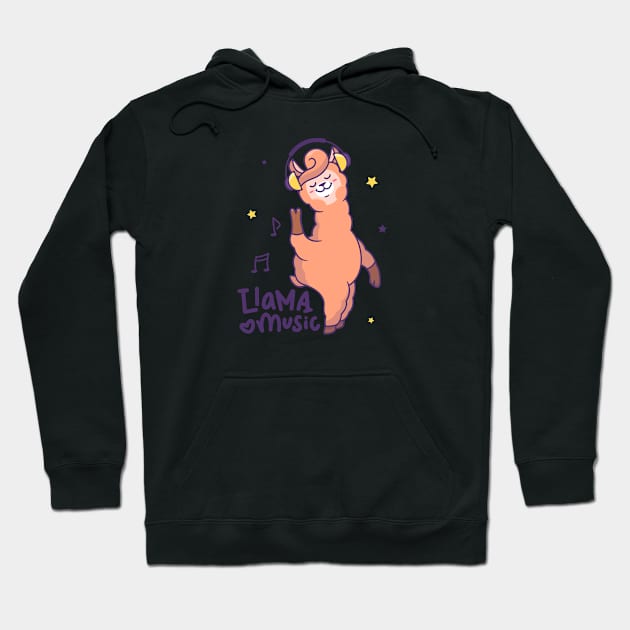 Cute Llama Music Hoodie by mchda